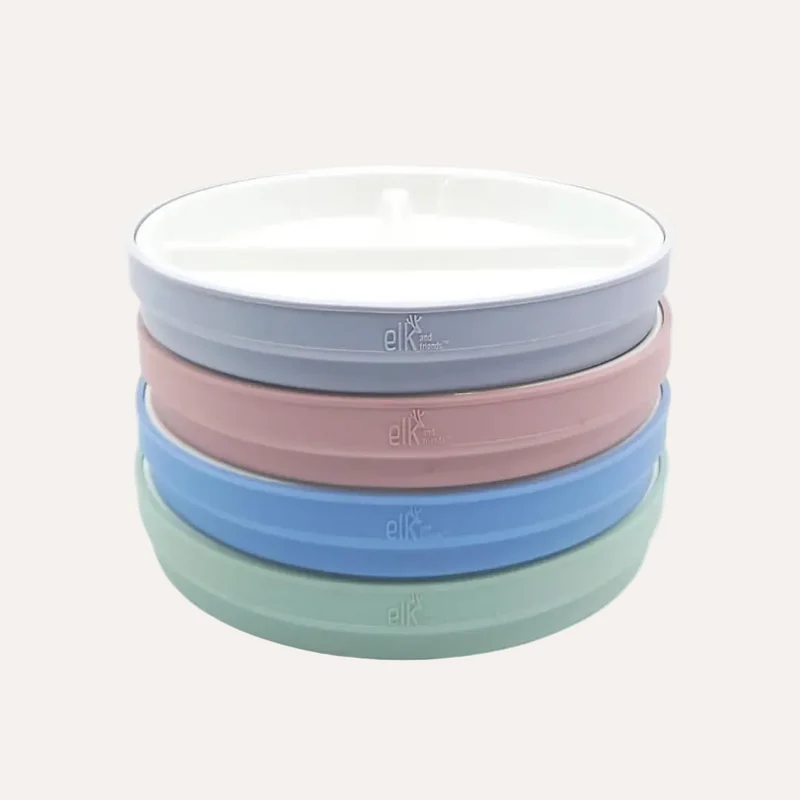 6.7” Porcelain Divided Plates with Silicone Sleeves