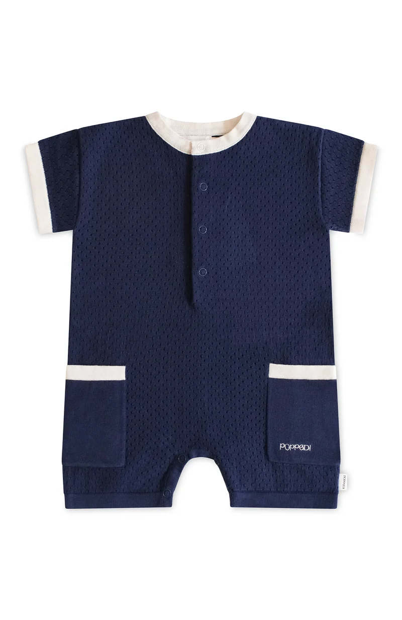 League Romper - Navy