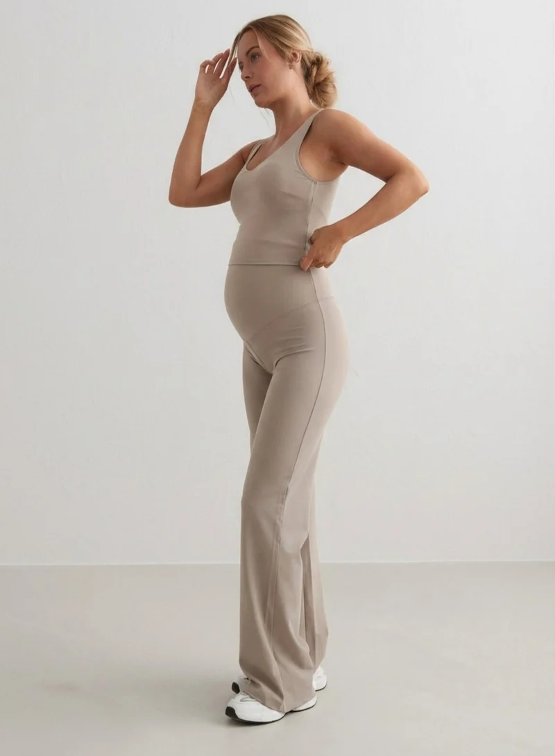 Dark Clay Sense Maternity Wide Pants