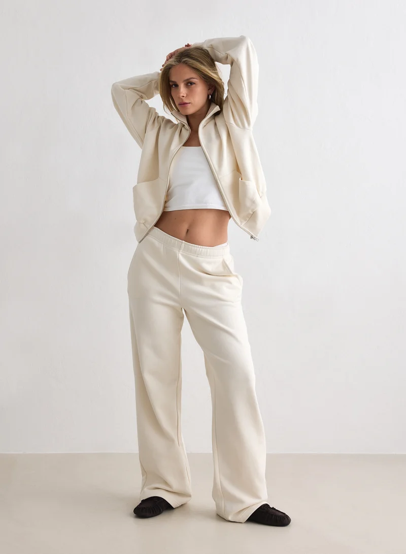 Cream Chunky Terry Sweatpants