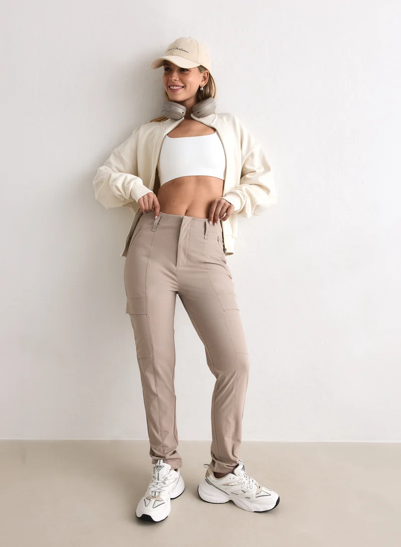 Dark Clay Straight Leg Cargo Pants