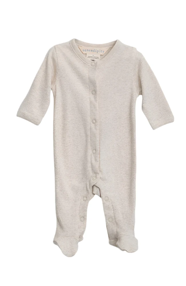 Newborn Suit w/ feet - Shell-Melange