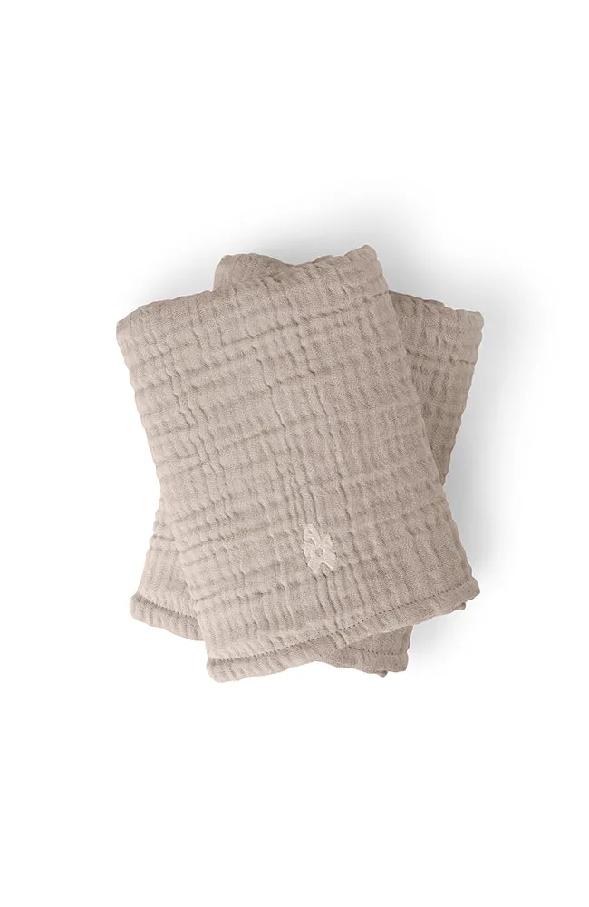 Nursing Towel 2-pack Muslin - Jetty Beige
