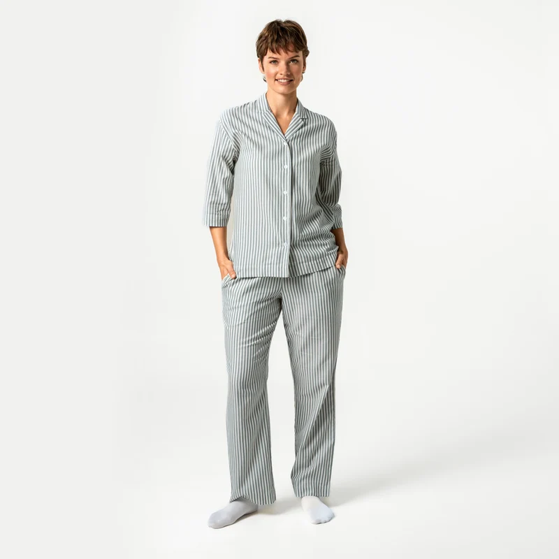 Living Crafts - pyjamas - økologisk bomuld - støvet grøn & natur