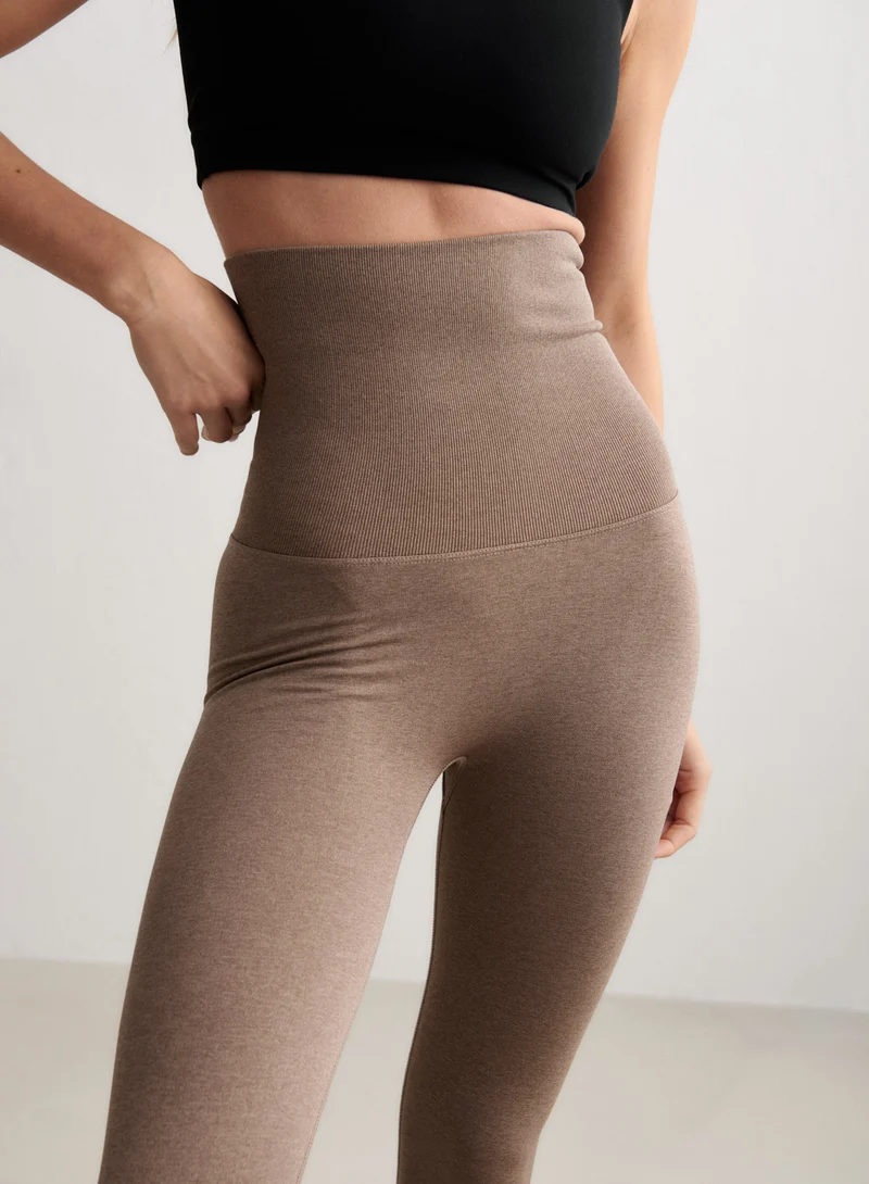 Espresso Melange Shape Seamless Core Control Tights