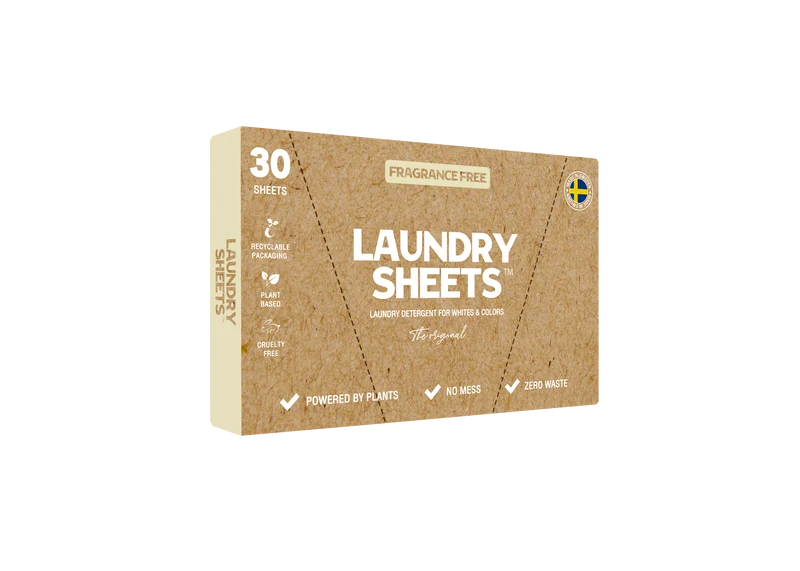 Laundry Sheets - vaskemiddel i ark - 30 stk. - duftfri
