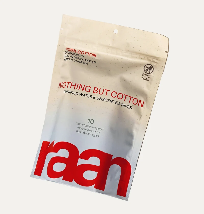 Unbleached, 100% Cotton Pocket Wipe for Sensitive Skin