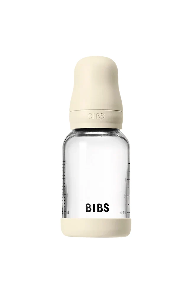 Baby Glass Bottle Set 120ml Silicone - Ivory