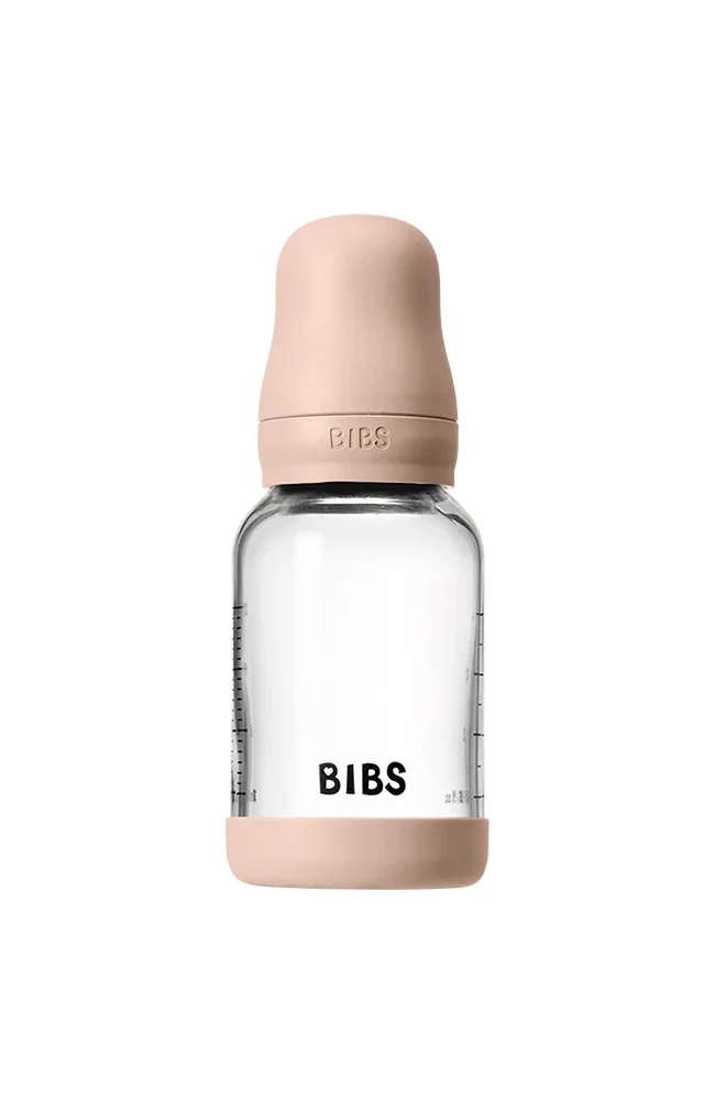 Baby Glass Bottle Set 120ml Silicone - Blush