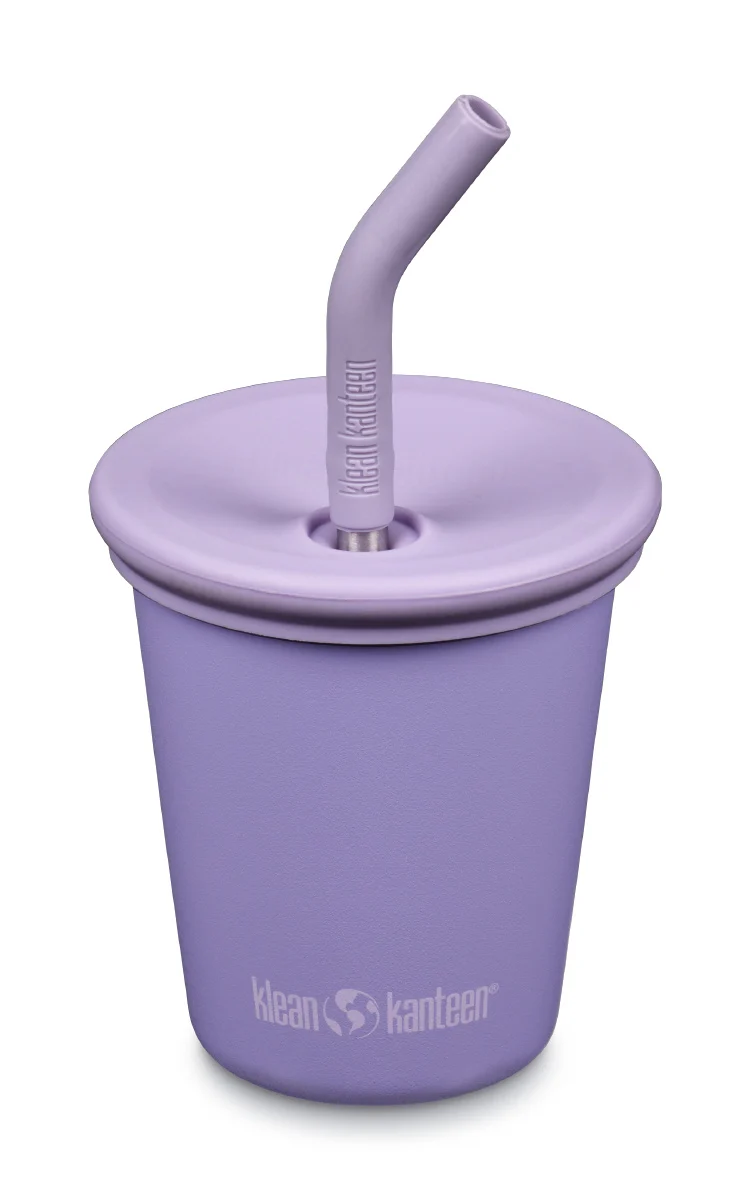 Klean Kanteen - kids cup - straw lid - paisley purple