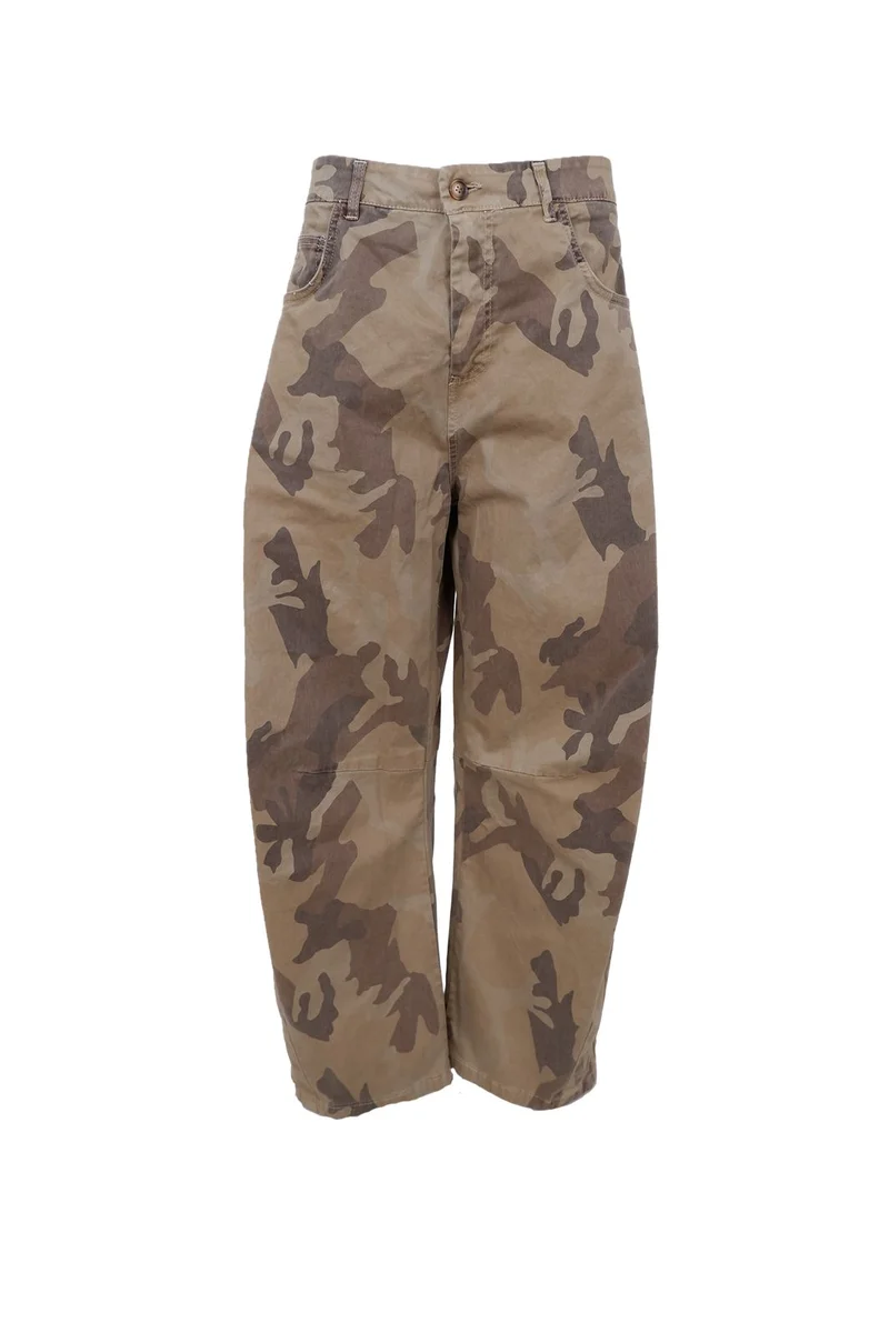 Black Colour - Bcaila Barrel Pant 41330 - Brown Camouflage