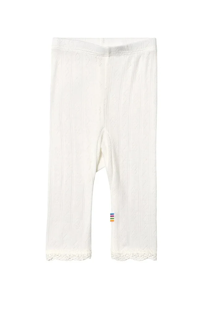 Wool/Silk Leggings w/ Lace - Nature white