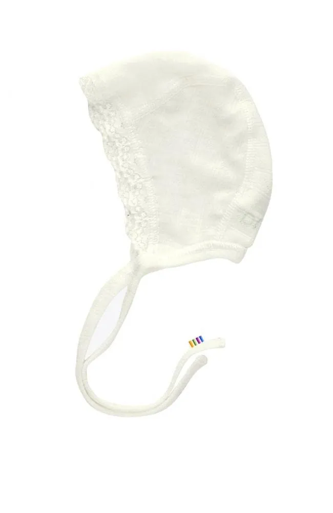 Wool/Silk Helmet w/ Lace - Nature white