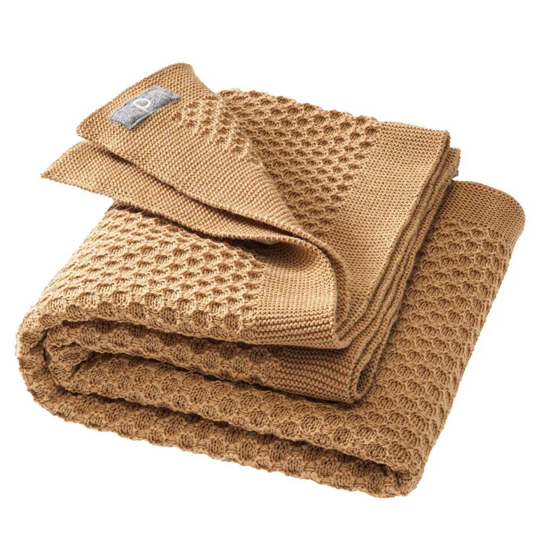 DISANA - babytæppe økologisk uld - honeycomb - caramel