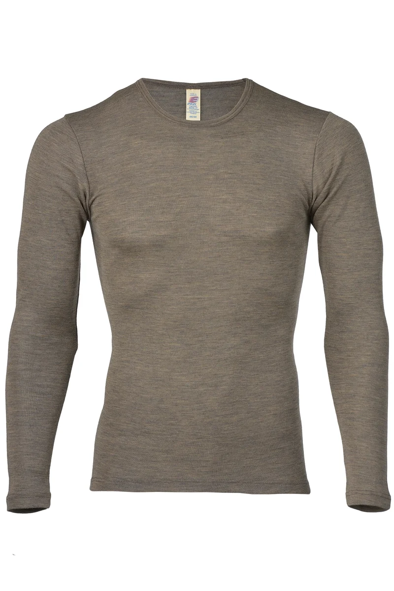 Engel - herre langærmet t-shirt - uld & silke - valnød
