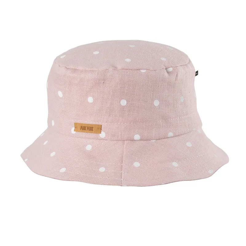 Pure Pure - bøllehat - hør - støvet rosa