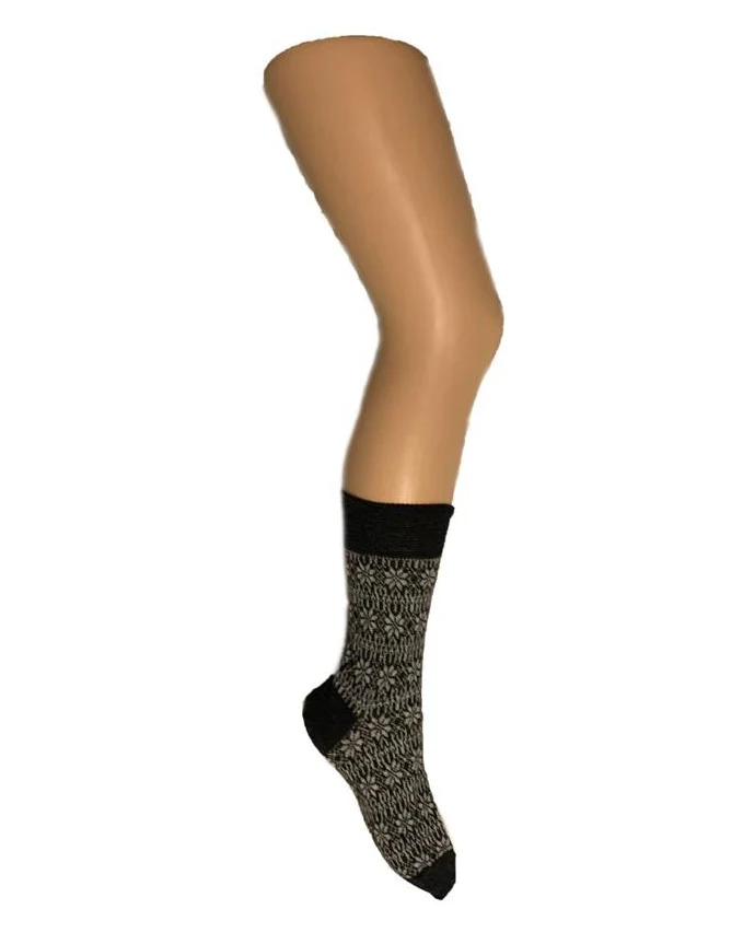 Hirsch - fintstrikkede uld-strømper - unisex - antracit/natur