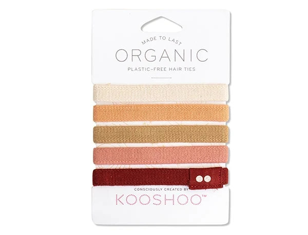 Kooshoo - økologiske hårelastikker - 5 stk. - ginger