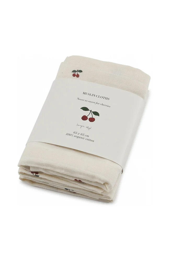 3-pack Muslin Cloth - Cherry
