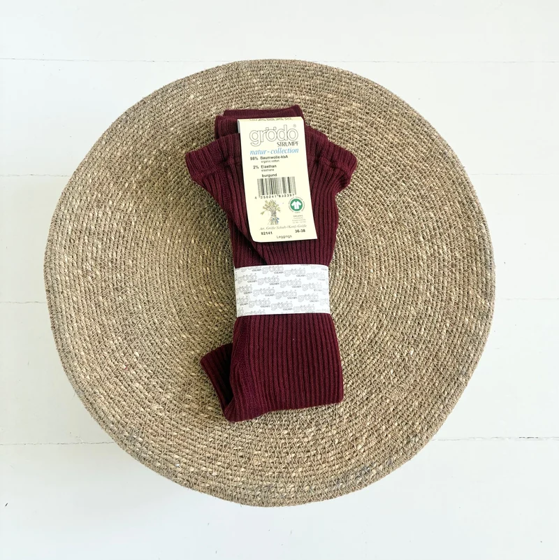 Grödo - strikkede leggings - bomuld - burgund