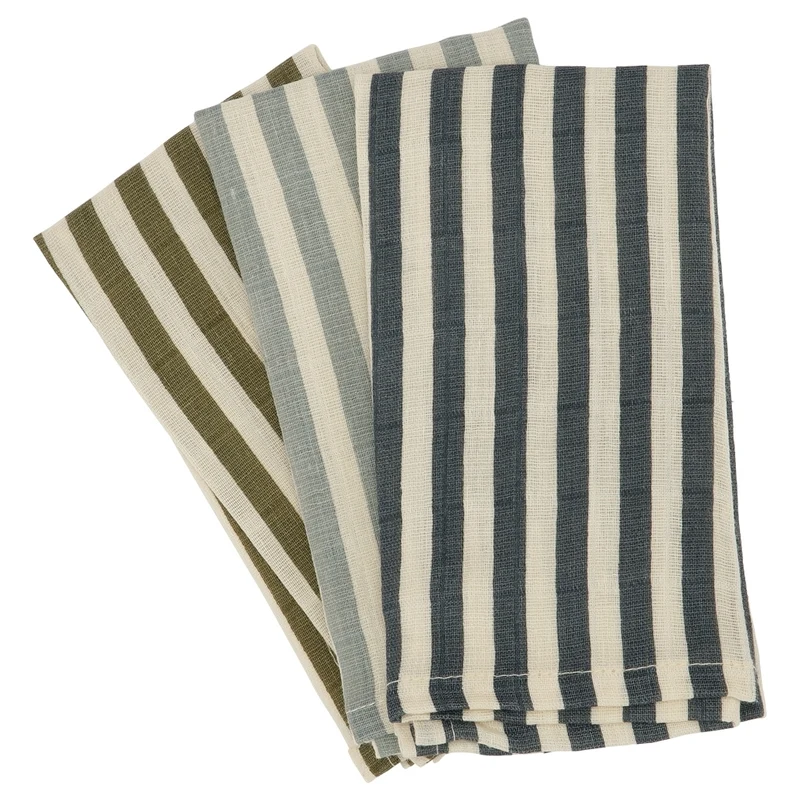 Haps Nordic - vaskeklude - 3-pak - stripe cold colours