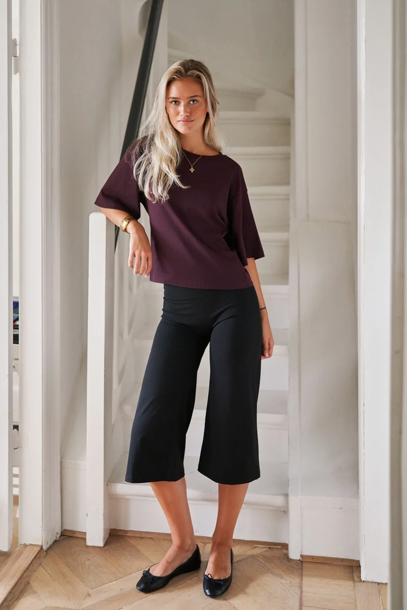Neo Noir - Lauri Wide Capri Pants 171241 - 100 - Black