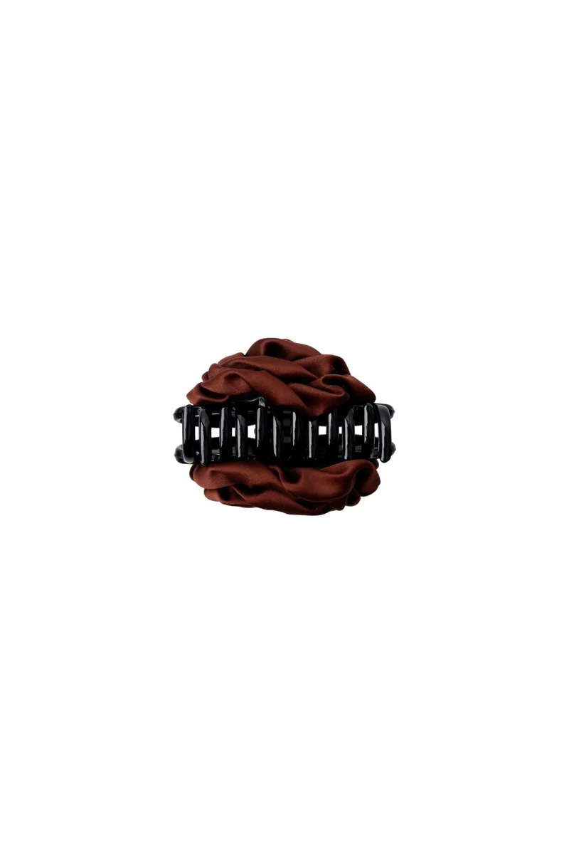 Black Colour - Bcsimona Flower Satin Hair Claw 6075 - Coffee