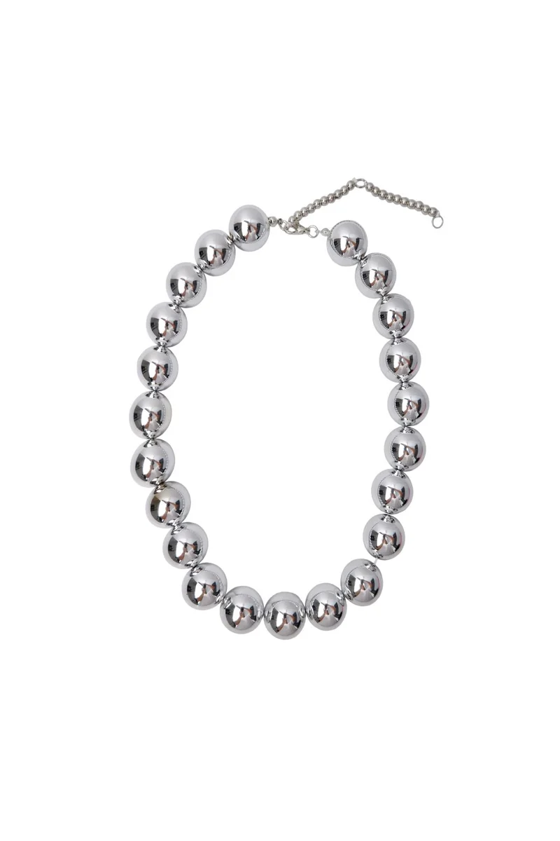 Black Colour - Bcpil Necklace 4566 - Silver Coloured