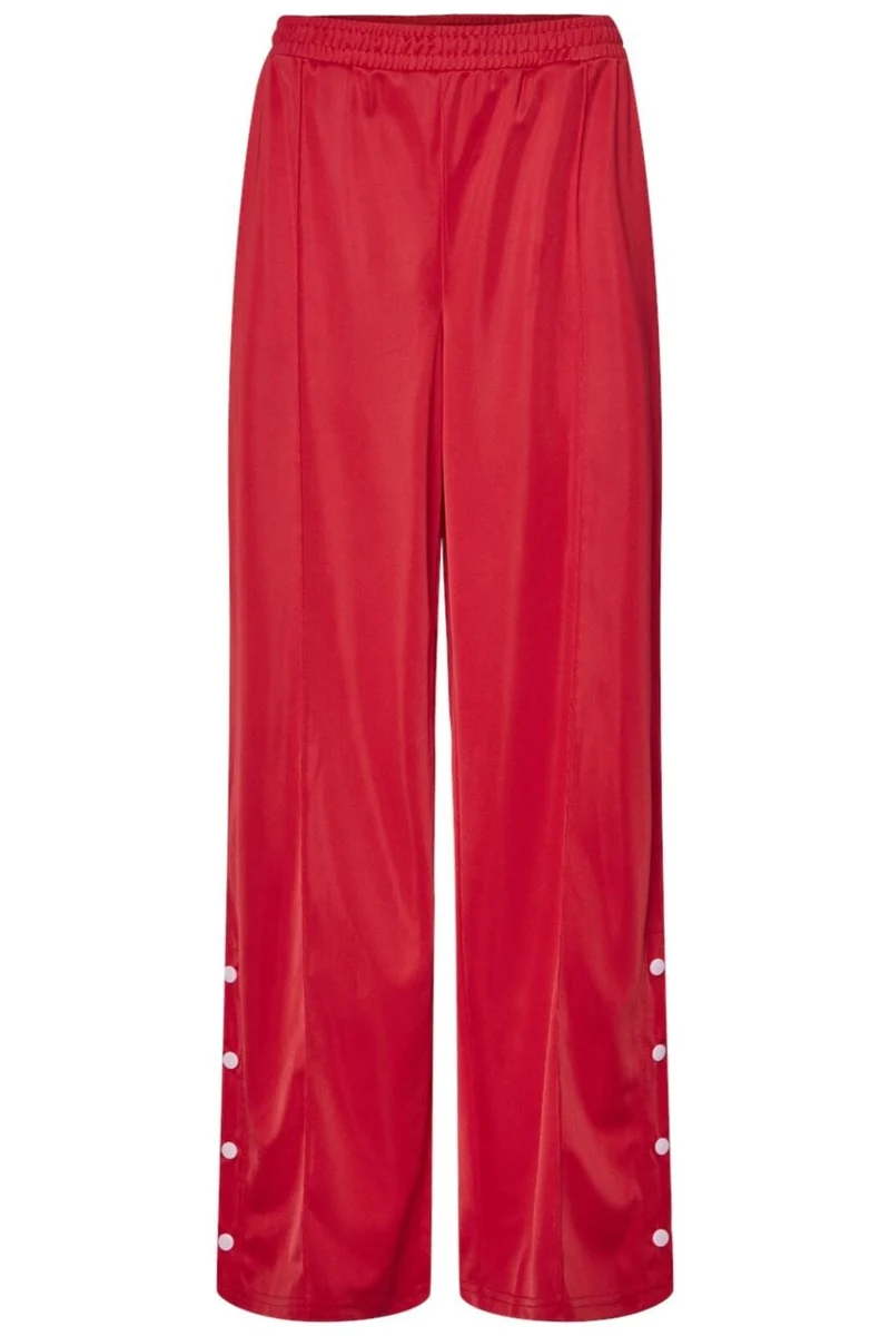 Pieces - Pcgrace Button Pants Fsy - 4756227 High Risk Red Pink-A-Boo Stripe