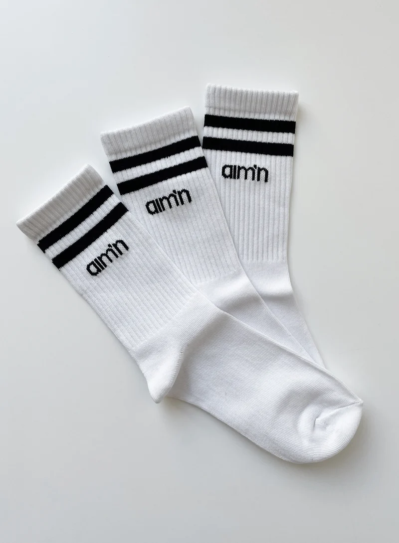 White Aim High Socks 3-Pack