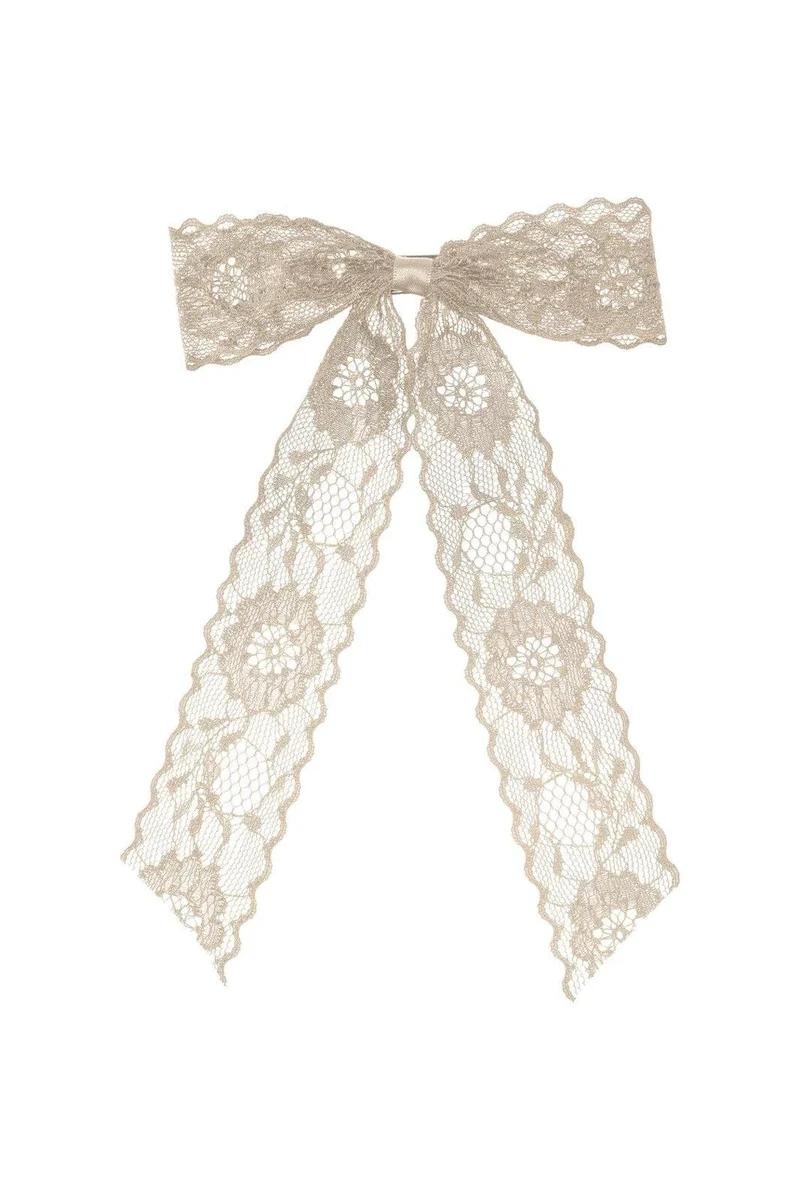Only - Onleloise Lace Bow Hairclip Acc - 4930634 Frosted Almond