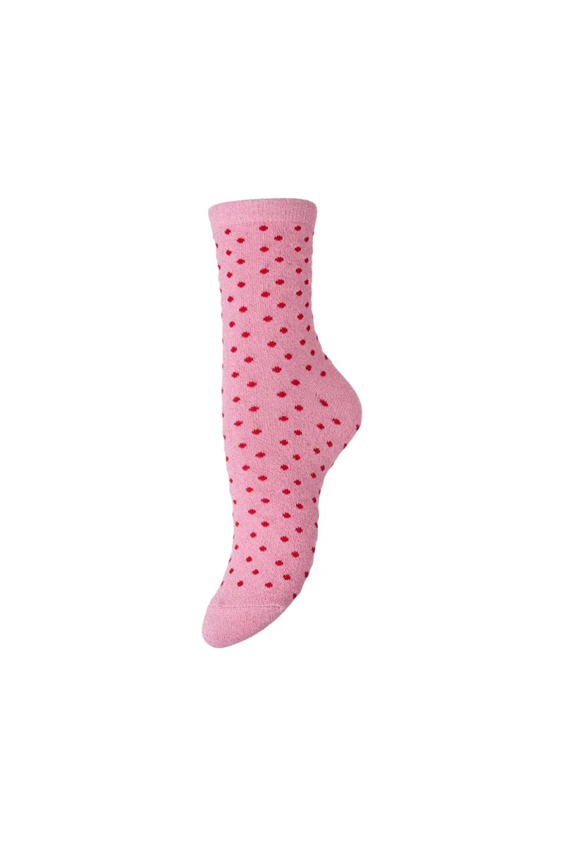 Pieces - Pcsebby Glitter Long Pattern - 5050881 Sea Pink Small Dots In Adrenakine Rush