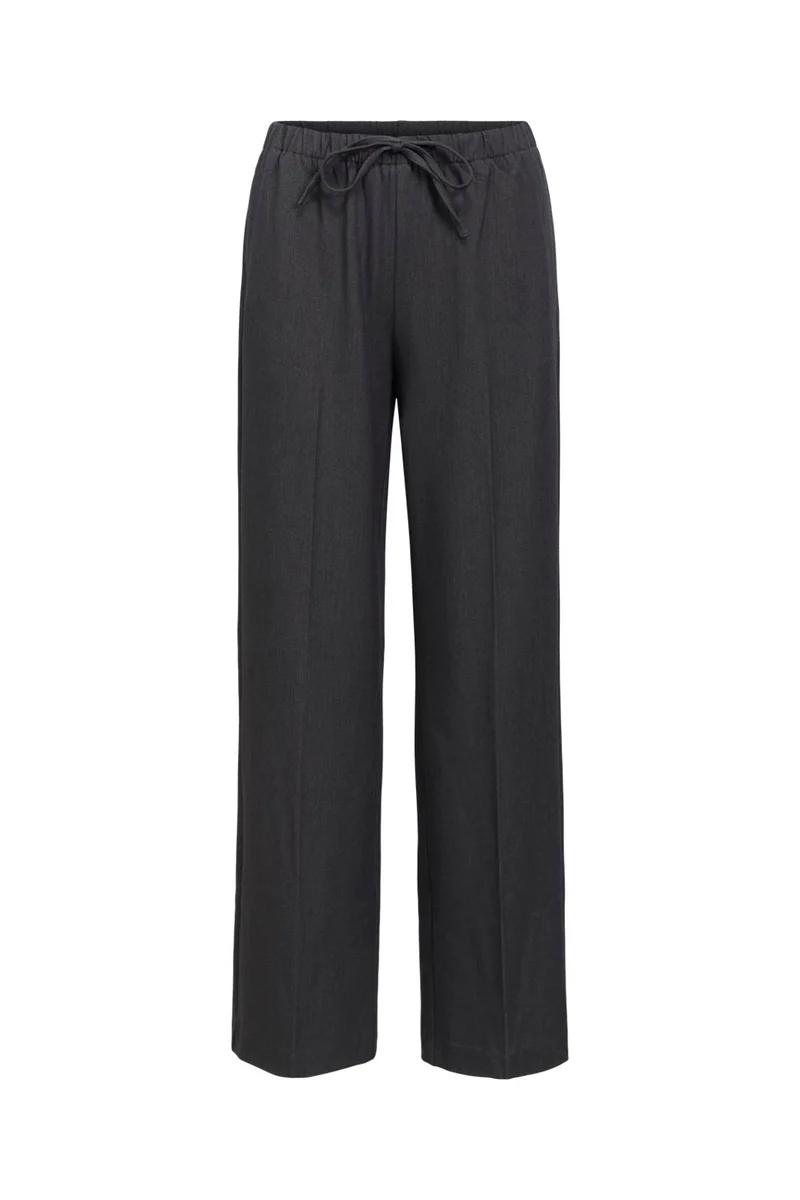 Object - Objlisa Tie Wide Pant - 5191831 Medium Grey Melange