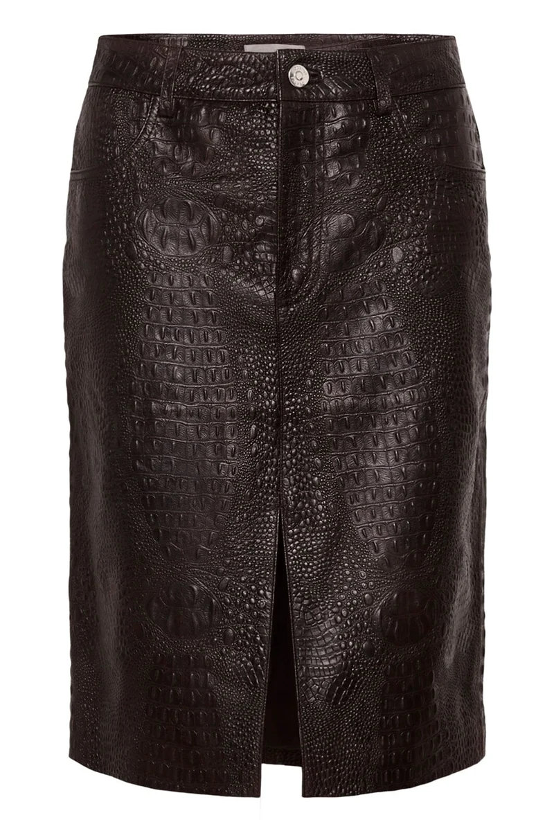 Gestuz - Gztori Midi Skirt 10911528 - 109602 - Ganache Croco