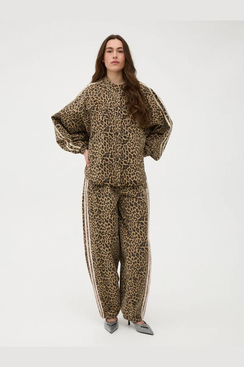 Gossia - Juliettego Cargo Pants G3355 - Leopard Print/Cream Stripe