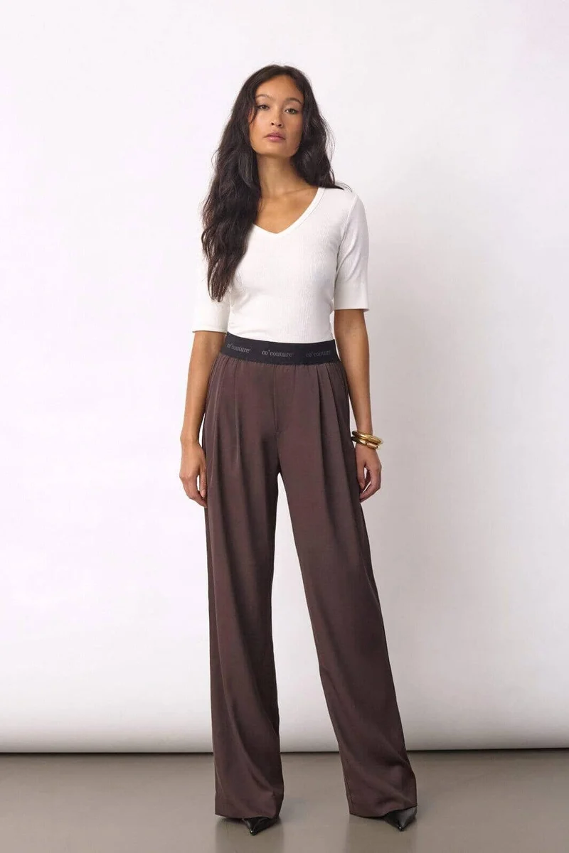 Co´Couture - Alinicc Logo Pant 500148 - 20003 - Dark Brown