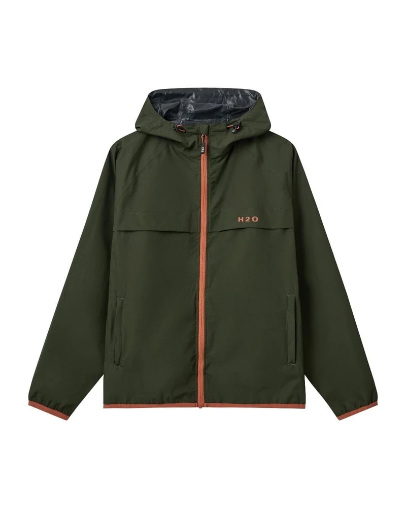 H2O - H2Rømø Festival Lw Rain Jacket Packable 100980-2 - 7022 - Army/Autumn Leaf