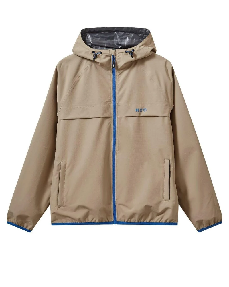H2O - H2Rømø Festival Lw Rain Jacket Packable 100980-2 - 7094 - Warm Grey/Blue