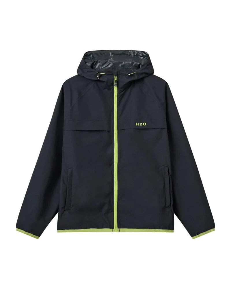 H2O - H2Rømø Festival Lw Rain Jacket Packable 100980-2 - 7021 - Navy/Lime