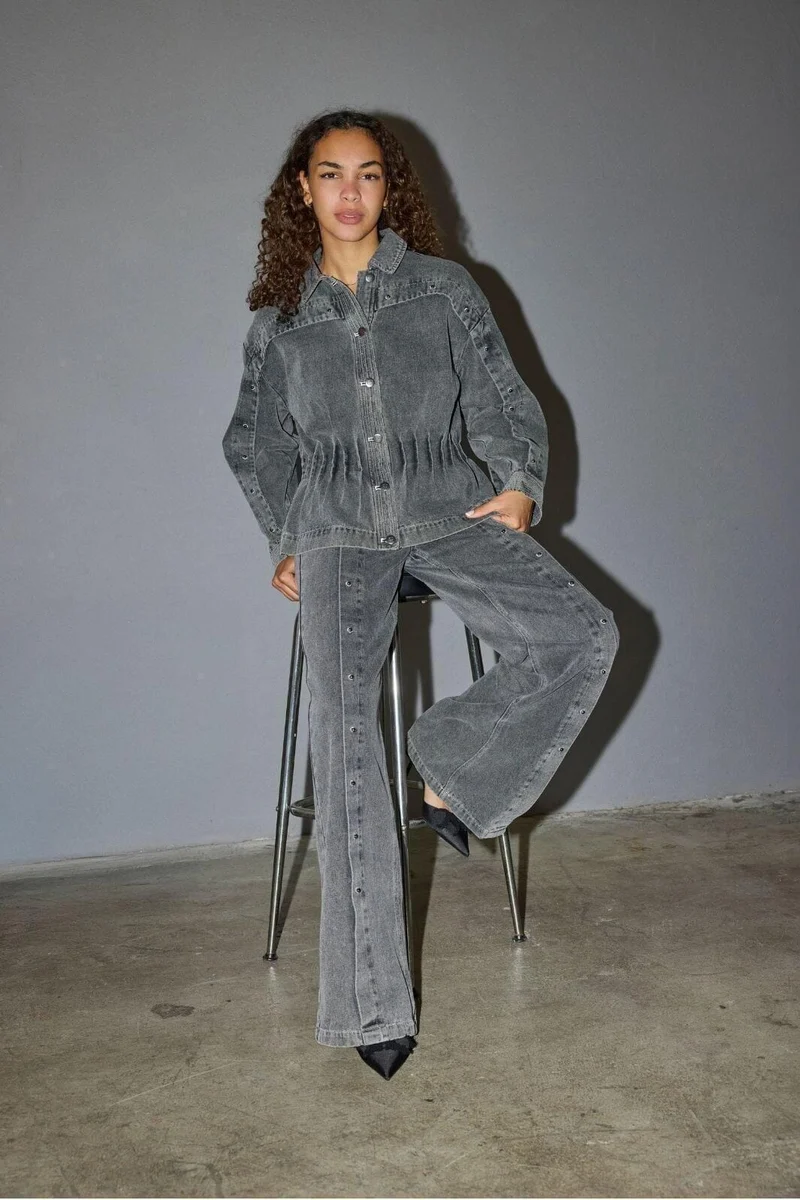 Co´Couture - Kellancc Button Jeans 41071 - 139 - Mid Grey