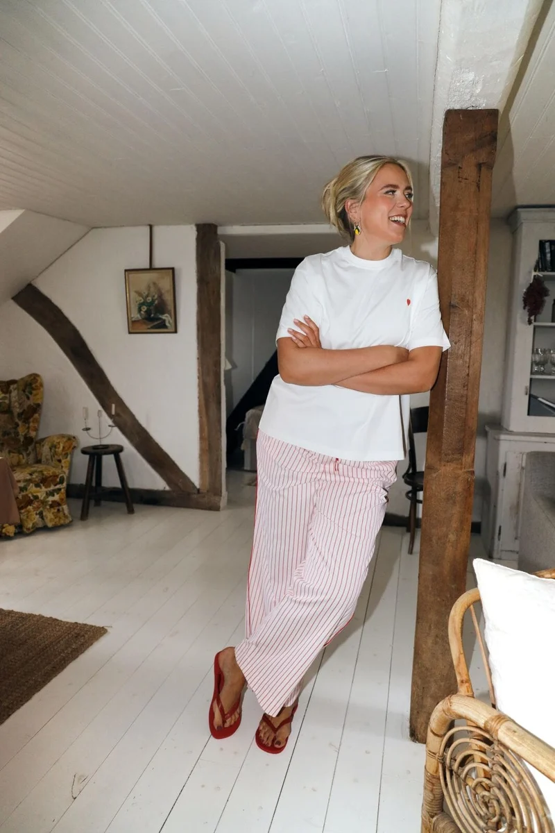 Molly&My x Caroline Dan - Cherry Pant - Pink W. Red