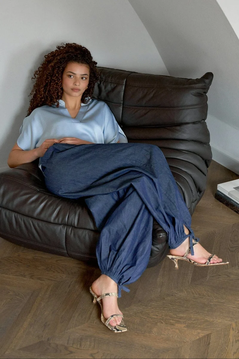 Neo Noir - Roxane Balloon Denim Pants 169312 - 140 - Blue
