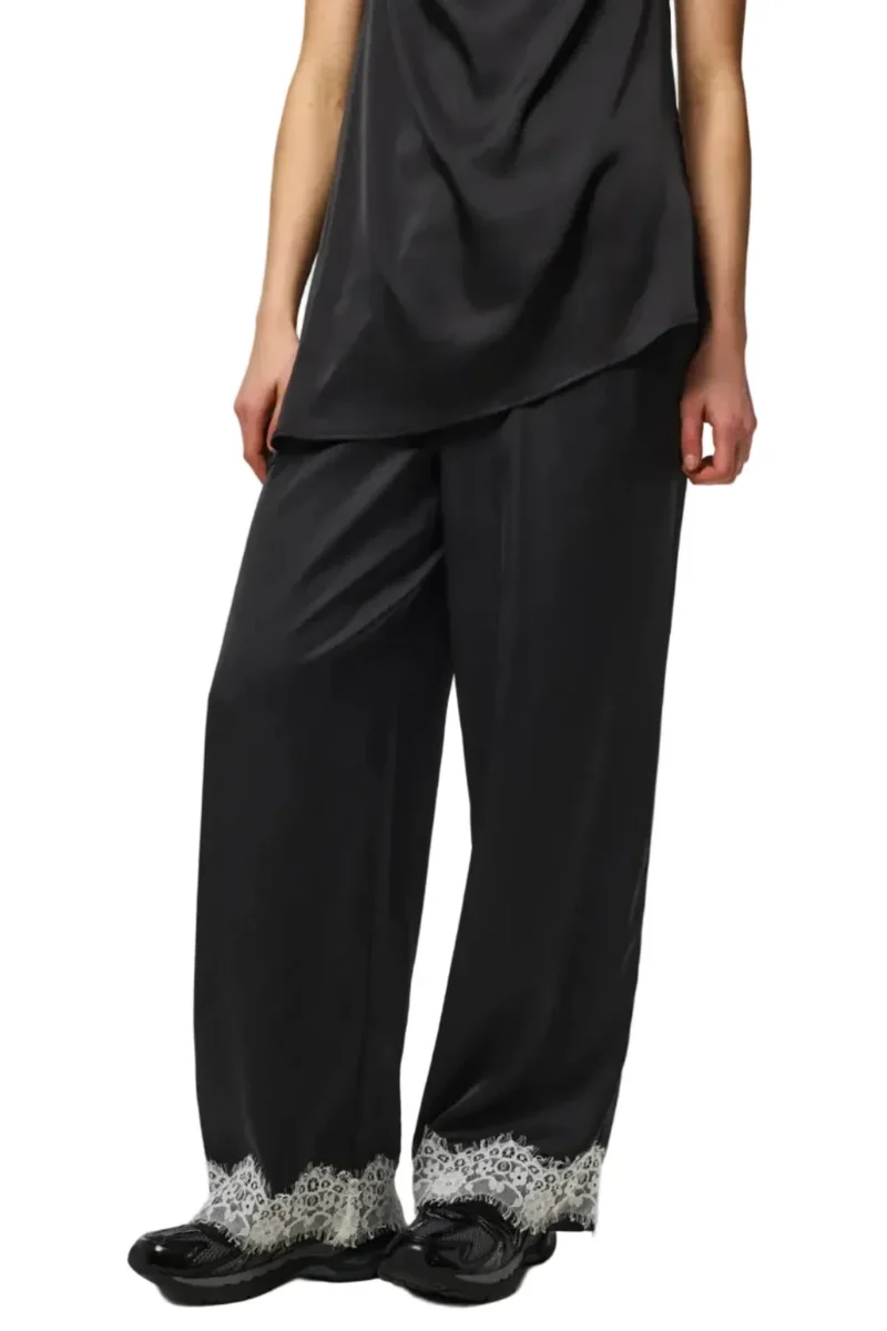 Pieces - Pcariel Wide Lace Pants Pp - 5093524 Black White Lace