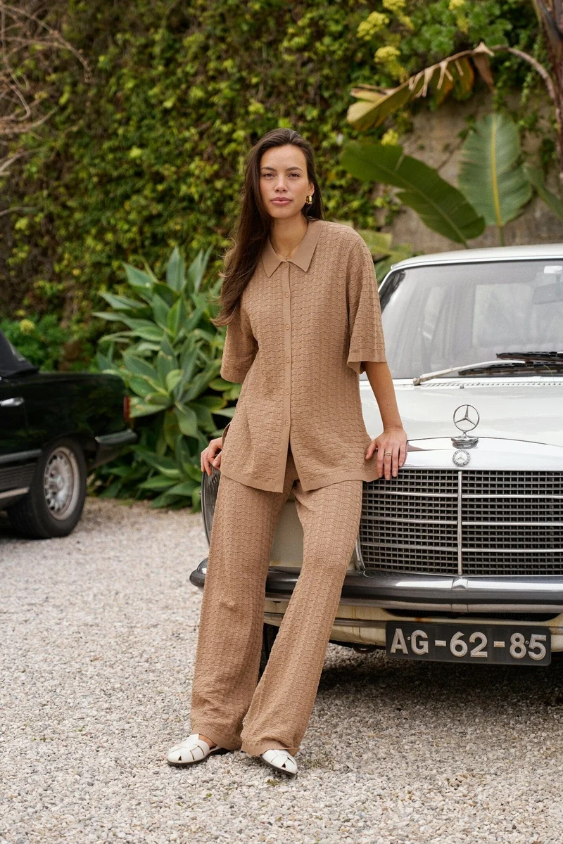 Neo Noir - Rizzy Fine Crochet Pants 168328 - 214 - Taupe