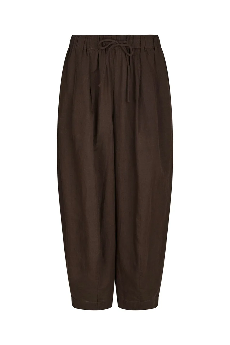 Neo Noir - Prina Linen Pants 167438 - 676 - Dark Brown