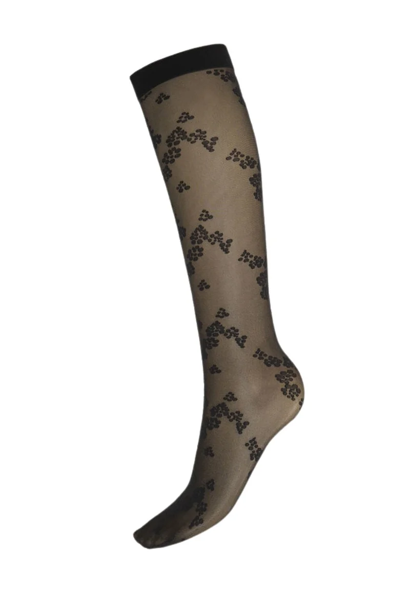 Wolford - Floret Knee-highs34423 - 7005 Black