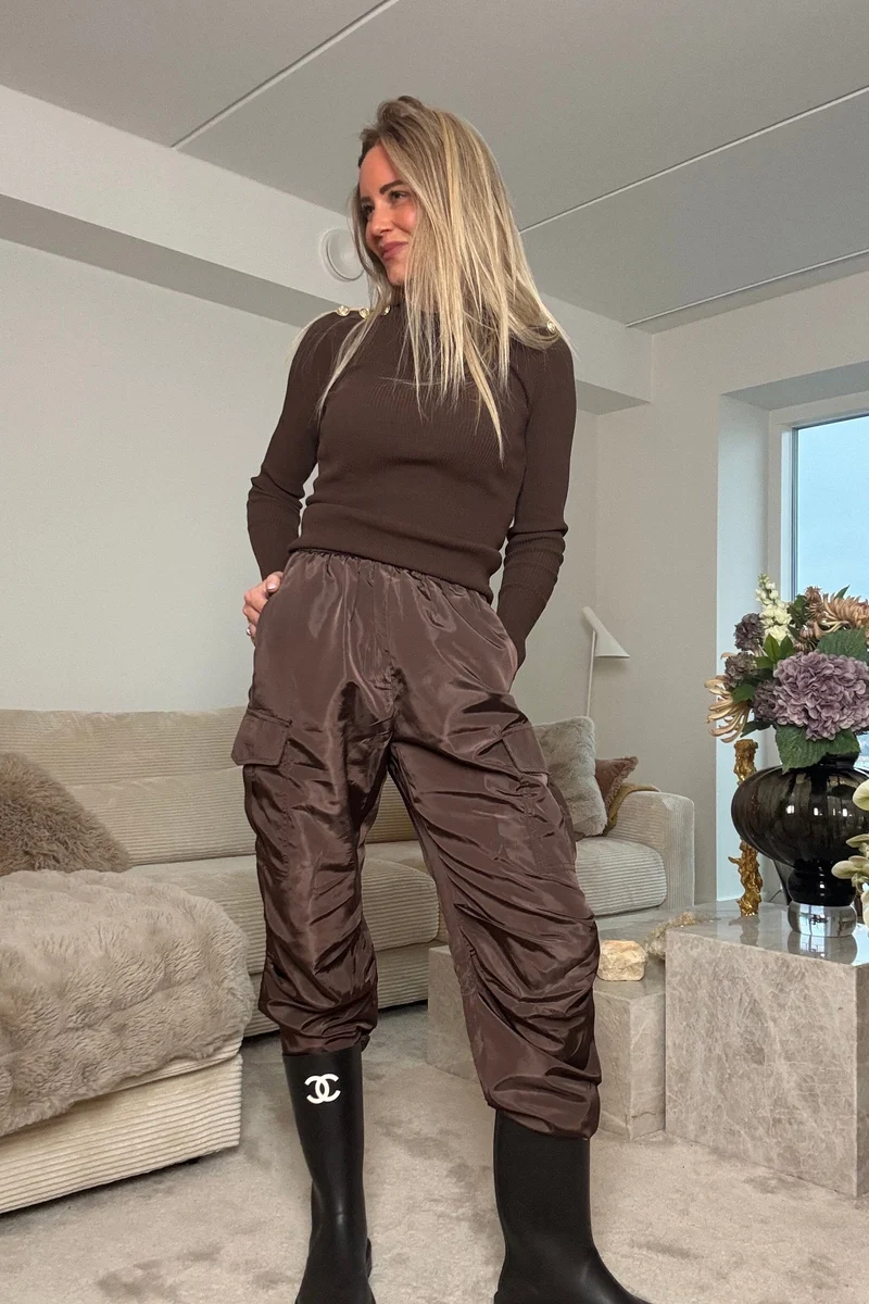 Valentin Studio - Shine Cargo Pants 167593 - 210 - Brown