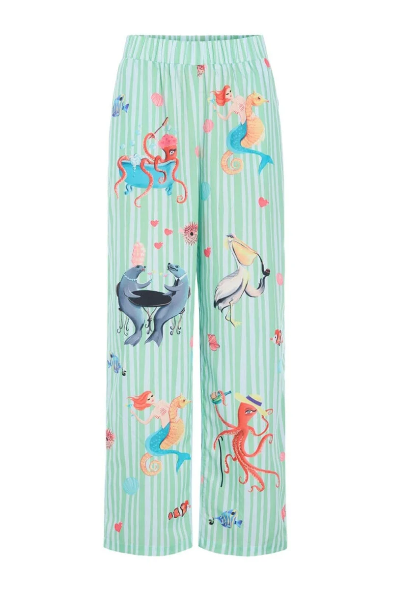 Hunkøn - Nessie Trousers 26050 - Green Ocean Art Print