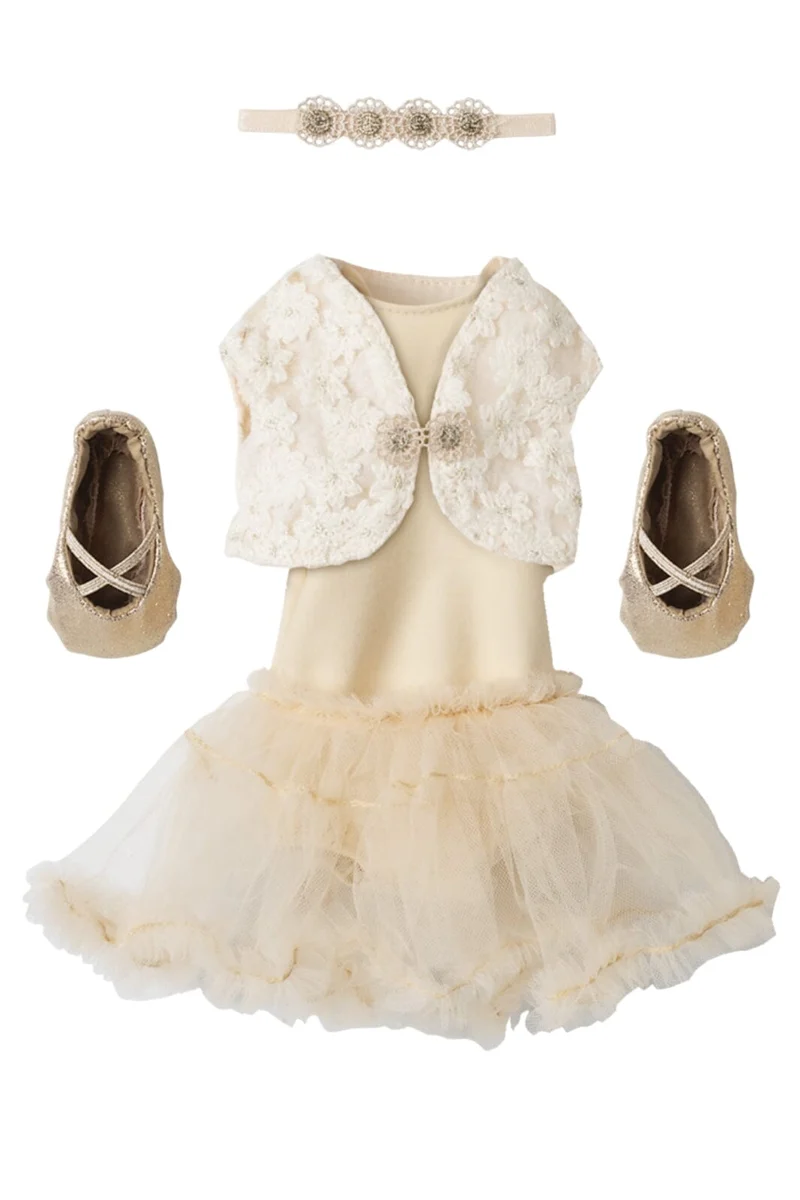 Maileg - Balletdragt Og Tylskørt Creme, Størrelse 3 - Bunny Size 3