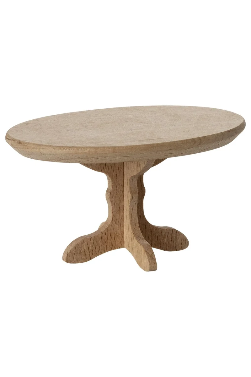 Maileg - Ovalt Sofabord, Mus - Natur - Mouse Furniture